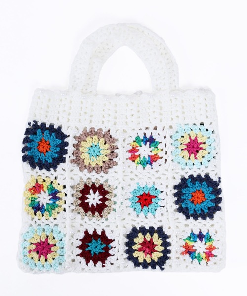 WC（ダブル シー）の「クロシェ編みパールミニトート（トートバッグ・レディース・ホワイト/ブラック・FREE）」の8枚目の写真