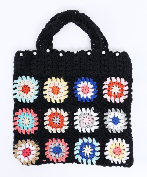 WC（ダブル シー）の「クロシェ編みパールミニトート（トートバッグ・レディース・ホワイト/ブラック・FREE）」の6枚目の写真