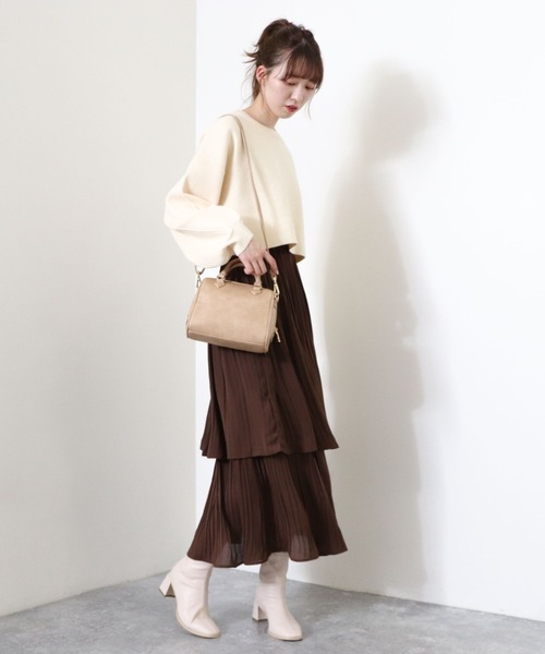 archives（アルシーヴ）の「短丈ニットプルオーバー（ニット/セーター・レディース・グリーン/アイボリー/グレイッシュベージュ/チャコールグレー/ピンクベージュ/ブルー・MEDIUM）」の21枚目の写真