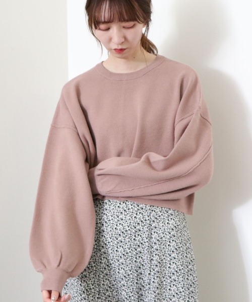 archives（アルシーヴ）の「短丈ニットプルオーバー（ニット/セーター・レディース・グリーン/アイボリー/グレイッシュベージュ/チャコールグレー/ピンクベージュ/ブルー・MEDIUM）」の7枚目の写真