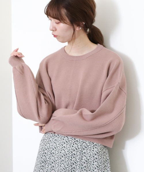 archives（アルシーヴ）の「短丈ニットプルオーバー（ニット/セーター・レディース・グリーン/アイボリー/グレイッシュベージュ/チャコールグレー/ピンクベージュ/ブルー・MEDIUM）」の9枚目の写真