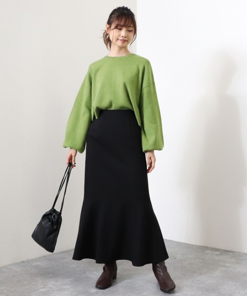 archives（アルシーヴ）の「短丈ニットプルオーバー（ニット/セーター・レディース・グリーン/アイボリー/グレイッシュベージュ/チャコールグレー/ピンクベージュ/ブルー・MEDIUM）」の10枚目の写真