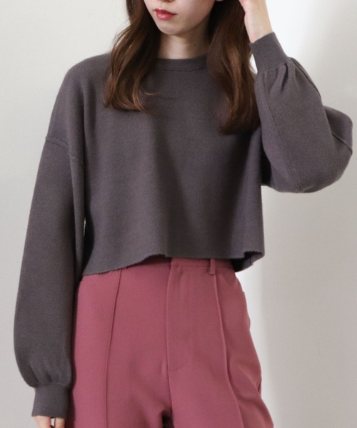 archives（アルシーヴ）の「短丈ニットプルオーバー（ニット/セーター・レディース・グリーン/アイボリー/グレイッシュベージュ/チャコールグレー/ピンクベージュ/ブルー・MEDIUM）」の16枚目の写真