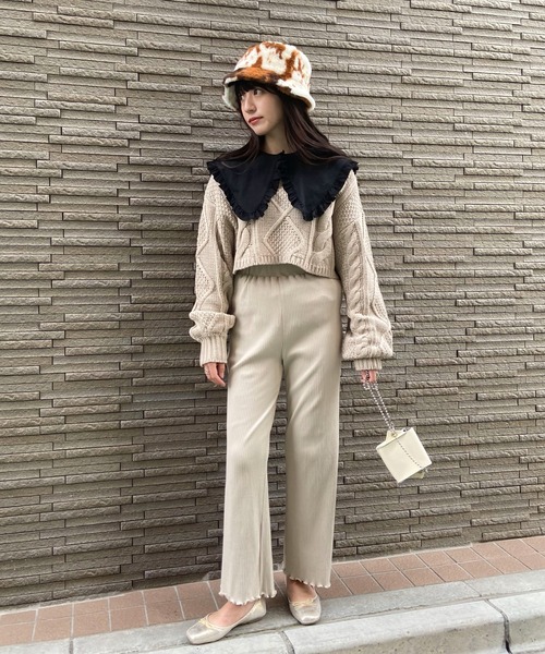 EPIMI E'PIMMY（エピミエピミー）の「ビックカラーロングスリーブカットソー（Tシャツ/カットソー・レディース・ブラック/オフホワイト/杢グレー/グリーン系その他・MEDIUM）」の13枚目の写真