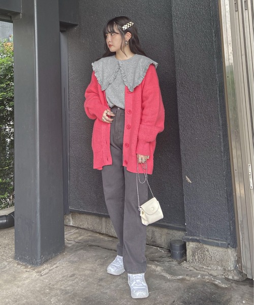 EPIMI E'PIMMY（エピミエピミー）の「ビックカラーロングスリーブカットソー（Tシャツ/カットソー・レディース・ブラック/オフホワイト/杢グレー/グリーン系その他・MEDIUM）」の11枚目の写真