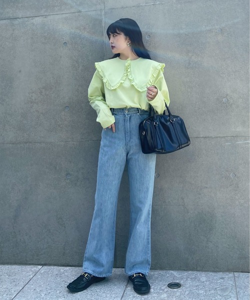 EPIMI E'PIMMY（エピミエピミー）の「ビックカラーロングスリーブカットソー（Tシャツ/カットソー・レディース・ブラック/オフホワイト/杢グレー/グリーン系その他・MEDIUM）」の14枚目の写真