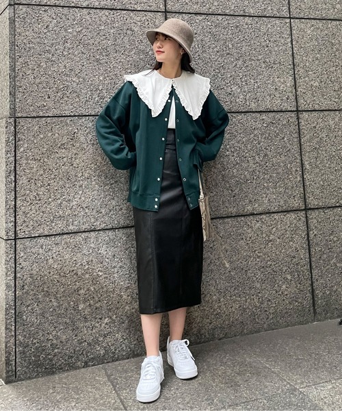 EPIMI E'PIMMY（エピミエピミー）の「ビックカラーロングスリーブカットソー（Tシャツ/カットソー・レディース・ブラック/オフホワイト/杢グレー/グリーン系その他・MEDIUM）」の20枚目の写真