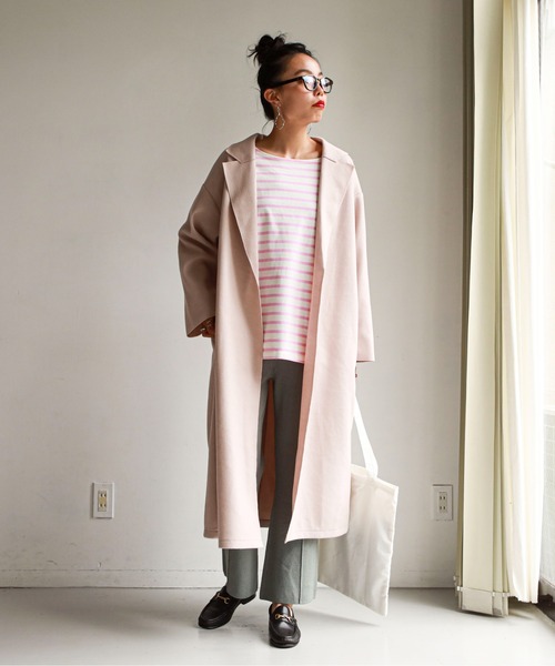 feepur(フェピュール)の「オーバーロング着流しコート(チェスターコート・レディース・アイボリー/ブラック/モカ・MEDIUM)」の16枚目の写真