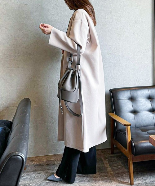 feepur(フェピュール)の「オーバーロング着流しコート(チェスターコート・レディース・アイボリー/ブラック/モカ・MEDIUM)」の20枚目の写真