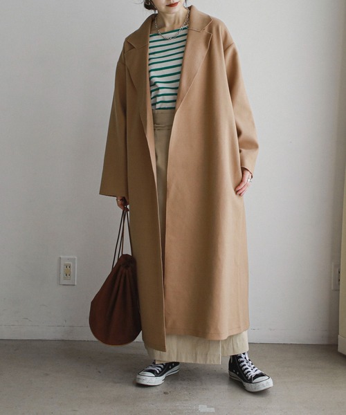 feepur(フェピュール)の「オーバーロング着流しコート(チェスターコート・レディース・アイボリー/ブラック/モカ・MEDIUM)」の22枚目の写真