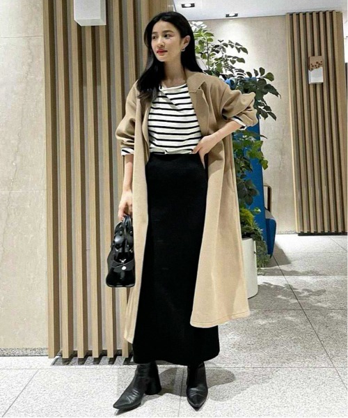 feepur(フェピュール)の「オーバーロング着流しコート(チェスターコート・レディース・アイボリー/ブラック/モカ・MEDIUM)」の21枚目の写真