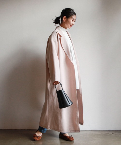 feepur(フェピュール)の「オーバーロング着流しコート(チェスターコート・レディース・アイボリー/ブラック/モカ・MEDIUM)」の7枚目の写真