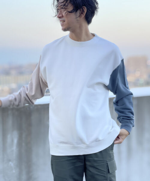 BARNS OUTFITTERS(バーンズアウトフィッターズ)の「【BARNS OUTFITTERS/バーンズアウトフィッターズ】別注 スウェット(スウェット・メンズ・ホワイト系その他4・LARGE/SMALL/MEDIUM)」の4枚目の写真