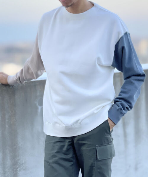 BARNS OUTFITTERS(バーンズアウトフィッターズ)の「【BARNS OUTFITTERS/バーンズアウトフィッターズ】別注 スウェット(スウェット・メンズ・ホワイト系その他4・LARGE/SMALL/MEDIUM)」の3枚目の写真