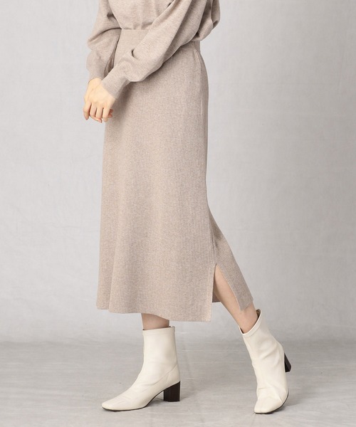 Comme　Ca　Mature（コムサマチュア）の「【セットアップ対応】Ａラインリブスカート（スカート・レディース・ブラック/チャコール/ベージュ・FREE）」の3枚目の写真