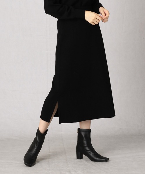 Comme　Ca　Mature（コムサマチュア）の「【セットアップ対応】Ａラインリブスカート（スカート・レディース・ブラック/チャコール/ベージュ・FREE）」の2枚目の写真