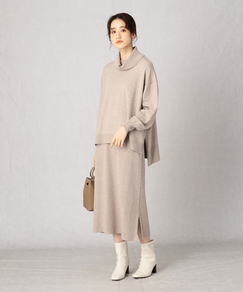 Comme　Ca　Mature（コムサマチュア）の「【セットアップ対応】Ａラインリブスカート（スカート・レディース・ブラック/チャコール/ベージュ・FREE）」の8枚目の写真