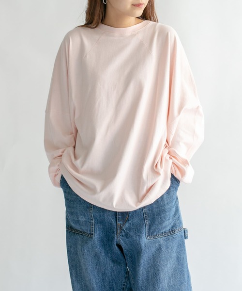 KBF（ケイビーエフ）の「ドルマンBIGロンTシャツ（Tシャツ/カットソー・レディース・チャコールグレー/アイボリー/ピンク・ONE）」の19枚目の写真