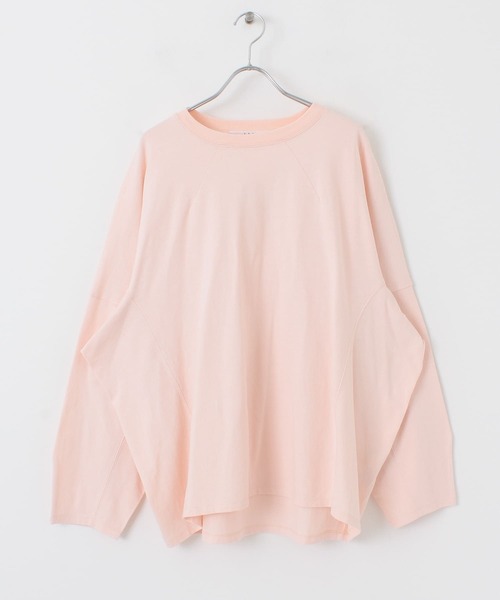 KBF（ケイビーエフ）の「ドルマンBIGロンTシャツ（Tシャツ/カットソー・レディース・チャコールグレー/アイボリー/ピンク・ONE）」の8枚目の写真