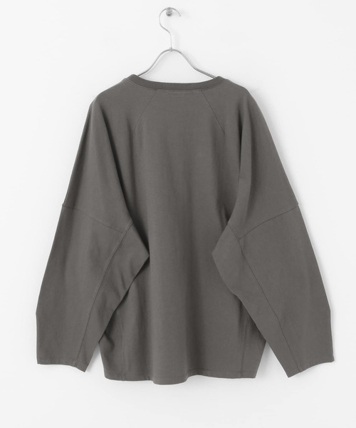 KBF（ケイビーエフ）の「ドルマンBIGロンTシャツ（Tシャツ/カットソー・レディース・チャコールグレー/アイボリー/ピンク・ONE）」の17枚目の写真