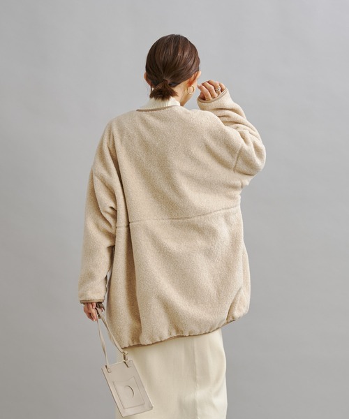 DouDou（ドゥドゥ）の「ボアハーフコート（ノーカラーコート・レディース・ベージュ/グレイッシュベージュ・FREE）」の18枚目の写真