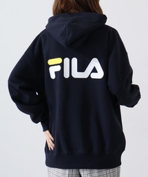 FILA カレッジロゴ オーバーサイズ プルオーバーパーカー