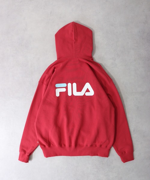FILA HERITAGE(フィラヘリテージ)の「FILA カレッジロゴ オーバーサイズ プルオーバーパーカー(パーカー・メンズ・ホワイト/レッド/ネイビー・M/L/XL)」の3枚目の写真