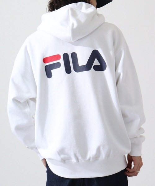 FILA HERITAGE(フィラヘリテージ)の「FILA カレッジロゴ オーバーサイズ プルオーバーパーカー(パーカー・メンズ・ホワイト/レッド/ネイビー・M/L/XL)」の10枚目の写真