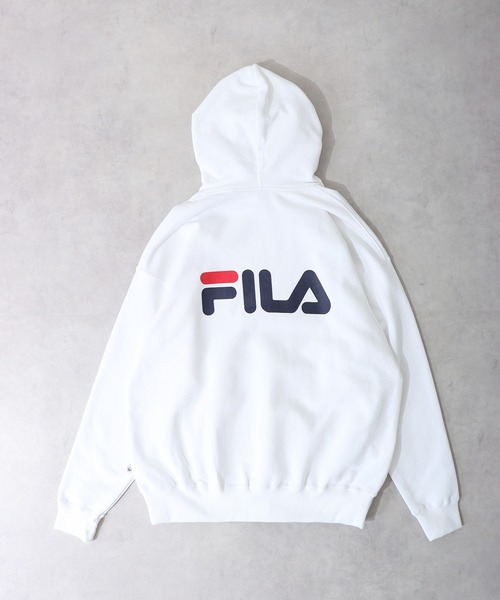 FILA HERITAGE(フィラヘリテージ)の「FILA カレッジロゴ オーバーサイズ プルオーバーパーカー(パーカー・メンズ・ホワイト/レッド/ネイビー・M/L/XL)」の12枚目の写真