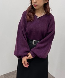 apres jour mignon | ショートＶネックモチモチニットプルオーバー【ZOZOTOWN限定アイテム】(ニット/セーター)