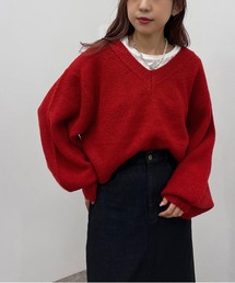 ショートVネックモチモチニットプルオーバー【ZOZOTOWN限定アイテム】