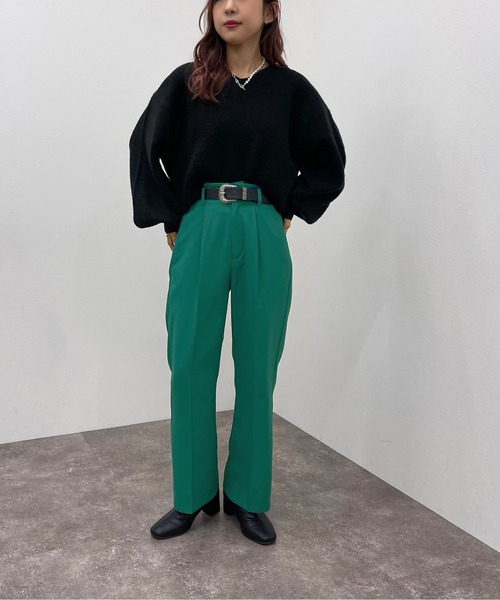 apres jour mignon（アプレジュールミニョン）の「ショートＶネックモチモチニットプルオーバー【ZOZOTOWN限定アイテム】（ニット/セーター・レディース・パープル/グリーン/ブルー/グリーン系その他3/ブルー系その他2/マスタード/レッド/ブラック/オレンジ系その他/アイボリー・X-LARGE/フリー）」の20枚目の写真