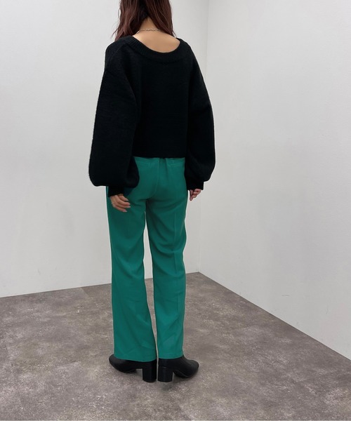 apres jour mignon（アプレジュールミニョン）の「ショートＶネックモチモチニットプルオーバー【ZOZOTOWN限定アイテム】（ニット/セーター・レディース・パープル/グリーン/ブルー/グリーン系その他3/ブルー系その他2/マスタード/レッド/ブラック/オレンジ系その他/アイボリー・X-LARGE/フリー）」の21枚目の写真