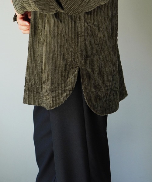 note et silence (ノートエシロンス)の「◇【 AMB100貨 】コーデュロイ プルオーバーシャツ(シャツ/ブラウス・レディース・ベージュ/ネイビー/カーキ・3)」の9枚目の写真