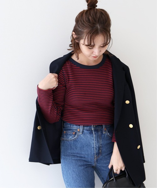 SLOBE IENA（スローブイエナ）の「ワッフルボーダーロング