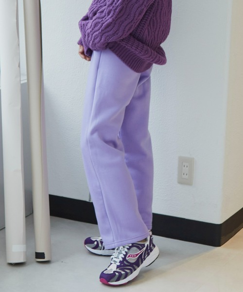 Auntie Rosa Holiday（アンティローザホリデー）の「裏起毛スウェットパンツ（スウェットパンツ・レディース・チャコールグレー/パープル/アイボリー・FREE）」の3枚目の写真