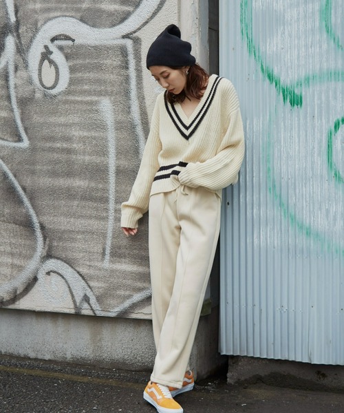 Auntie Rosa Holiday（アンティローザホリデー）の「裏起毛スウェットパンツ（スウェットパンツ・レディース・チャコールグレー/パープル/アイボリー・FREE）」の12枚目の写真