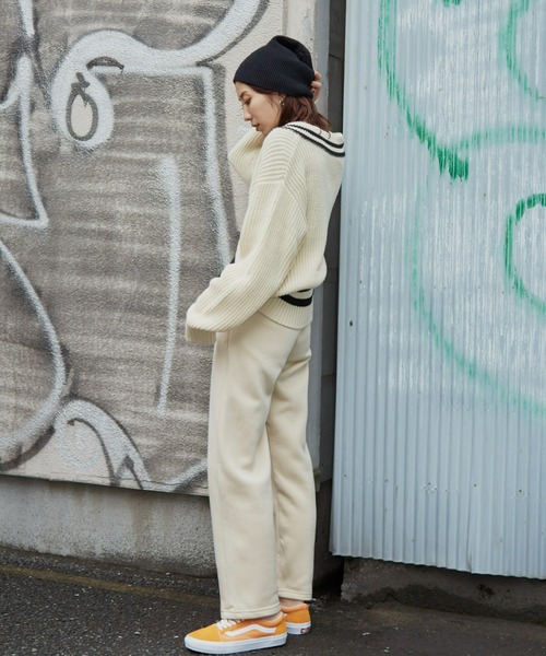 Auntie Rosa Holiday（アンティローザホリデー）の「裏起毛スウェットパンツ（スウェットパンツ・レディース・チャコールグレー/パープル/アイボリー・FREE）」の4枚目の写真