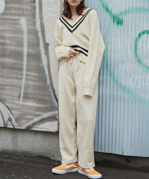 Auntie Rosa Holiday（アンティローザホリデー）の「裏起毛スウェットパンツ（スウェットパンツ・レディース・チャコールグレー/パープル/アイボリー・FREE）」の19枚目の写真