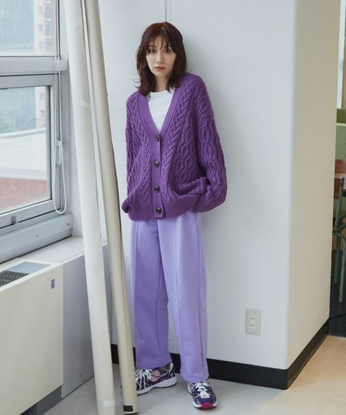 Auntie Rosa Holiday（アンティローザホリデー）の「裏起毛スウェットパンツ（スウェットパンツ・レディース・チャコールグレー/パープル/アイボリー・FREE）」の5枚目の写真