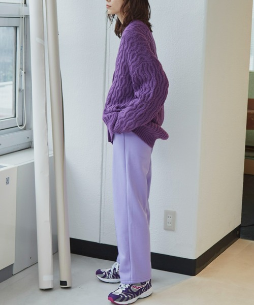 Auntie Rosa Holiday（アンティローザホリデー）の「裏起毛スウェットパンツ（スウェットパンツ・レディース・チャコールグレー/パープル/アイボリー・FREE）」の17枚目の写真