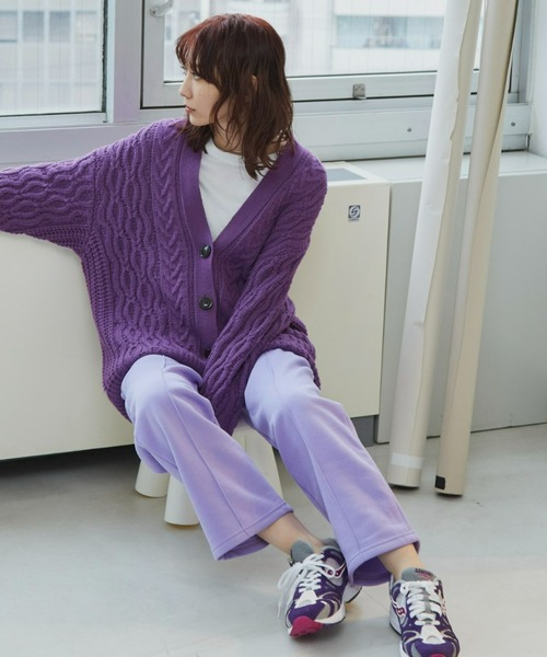 Auntie Rosa Holiday（アンティローザホリデー）の「裏起毛スウェットパンツ（スウェットパンツ・レディース・チャコールグレー/パープル/アイボリー・FREE）」の10枚目の写真