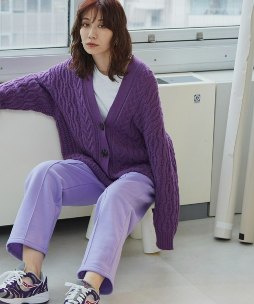 Auntie Rosa Holiday（アンティローザホリデー）の「裏起毛スウェットパンツ（スウェットパンツ・レディース・チャコールグレー/パープル/アイボリー・FREE）」の6枚目の写真