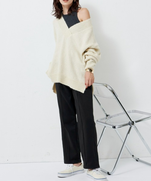 Auntie Rosa Holiday（アンティローザホリデー）の「裏起毛スウェットパンツ（スウェットパンツ・レディース・チャコールグレー/パープル/アイボリー・FREE）」の21枚目の写真