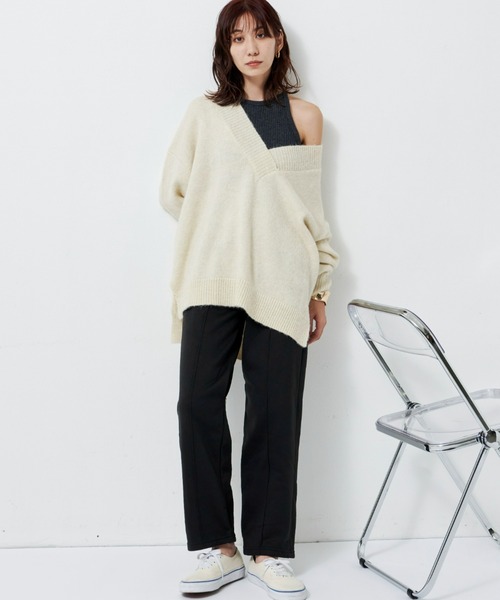 Auntie Rosa Holiday（アンティローザホリデー）の「裏起毛スウェットパンツ（スウェットパンツ・レディース・チャコールグレー/パープル/アイボリー・FREE）」の15枚目の写真