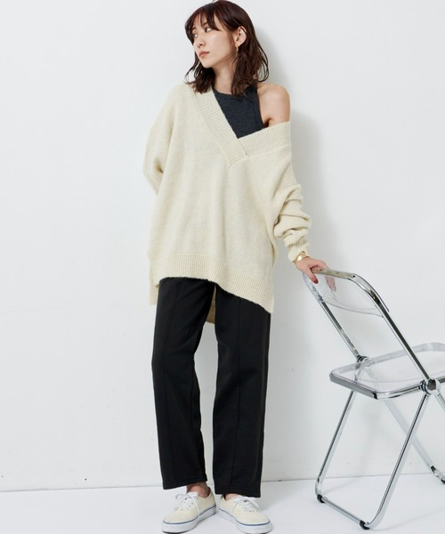 Auntie Rosa Holiday（アンティローザホリデー）の「裏起毛スウェットパンツ（スウェットパンツ・レディース・チャコールグレー/パープル/アイボリー・FREE）」の11枚目の写真