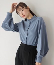 BLUEEAST（ブルーイースト）の「《新柄追加》スタンドカラーボリュームスリーブシャツ（シャツ/ブラウス）」