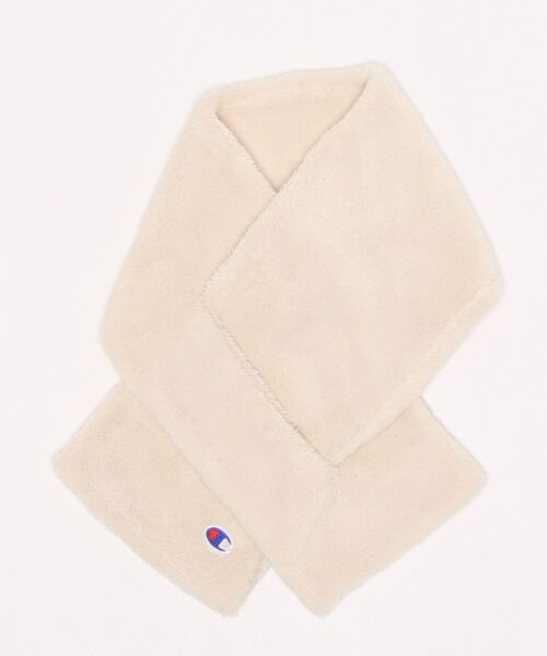 Champion（チャンピオン）の「【CHAMPION／チャンピオン】差込み型 ファーマフラー　レディースサイズ（マフラー・レディース・ブラック/ベージュ/ブラウン/オフホワイト・FREE）」の2枚目の写真