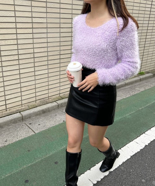 H.Warren(エイチウォーレン)の「モヘアニット(ニット/セーター・レディース・アイボリー/パープル/ピンク・FREE)」の21枚目の写真