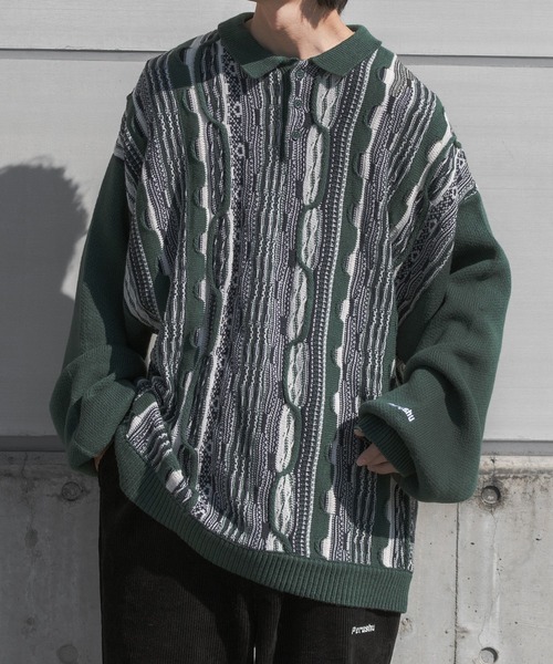 Perushu(ペルーシュ)の「ユーズドライクポロニット(ニット/セーター・メンズ・ダークブラウン/グリーン/ボルドー・MEDIUM/LARGE)」の15枚目の写真